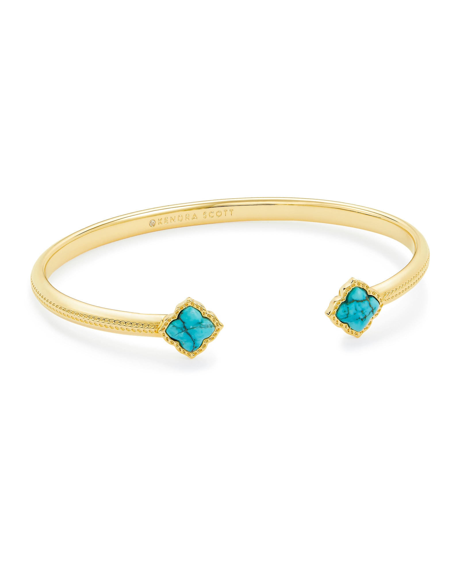Mallory Gold Cuff Bracelet in Variegated Turquoise Magnesite